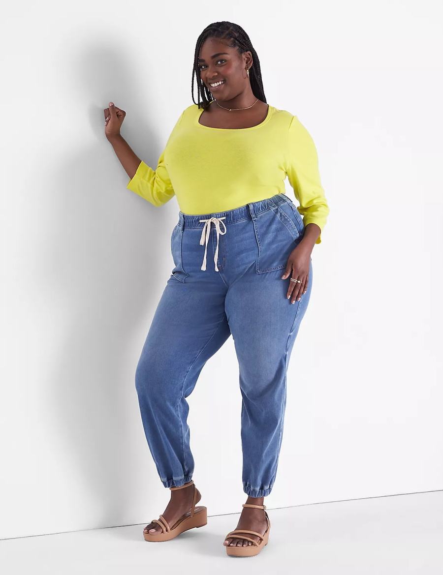 Lane Bryant Pull-On Boyfriend Jogger Women Jeans Blue | GKX6914IH