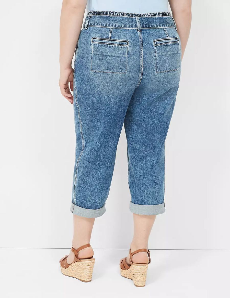 Lane Bryant Pull-On Fit Boyfriend Women Jeans Blue | CDD6334VB