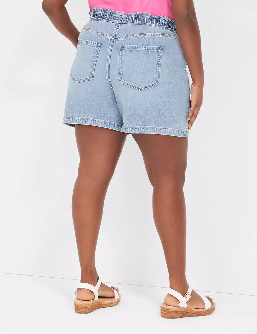 Lane Bryant Pull-On Fit Flirty Jean Women Shorts Light Blue | UWH3298BR