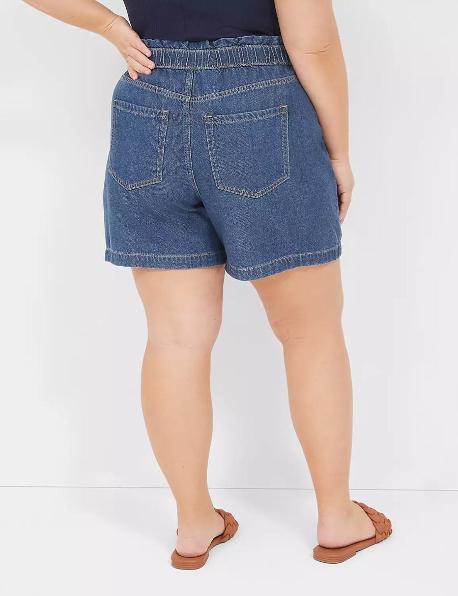 Lane Bryant Pull-On Fit Flirty Jean Women Shorts Blue | RCR4486KG