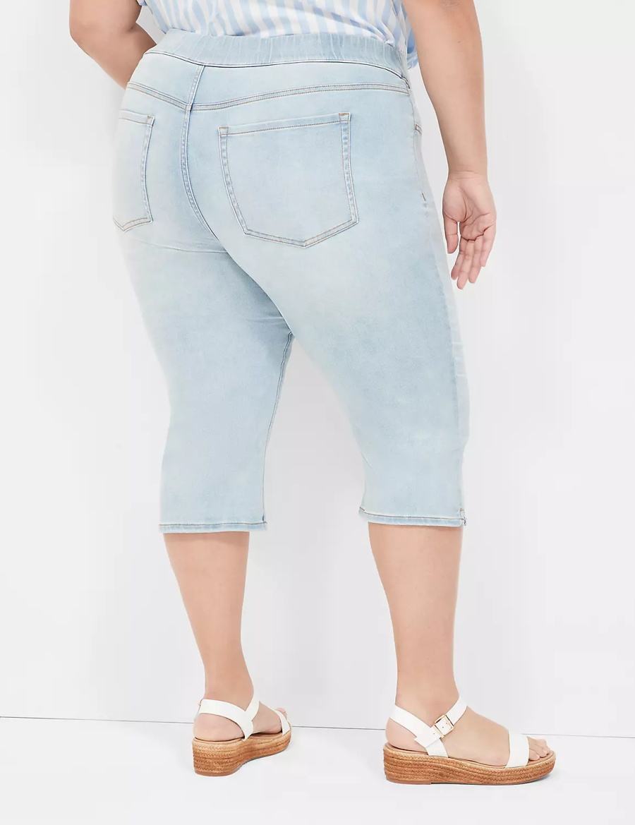 Lane Bryant Pull-On Fit High-Rise Pedal Women Jeggings Light Blue | GJL4141YJ