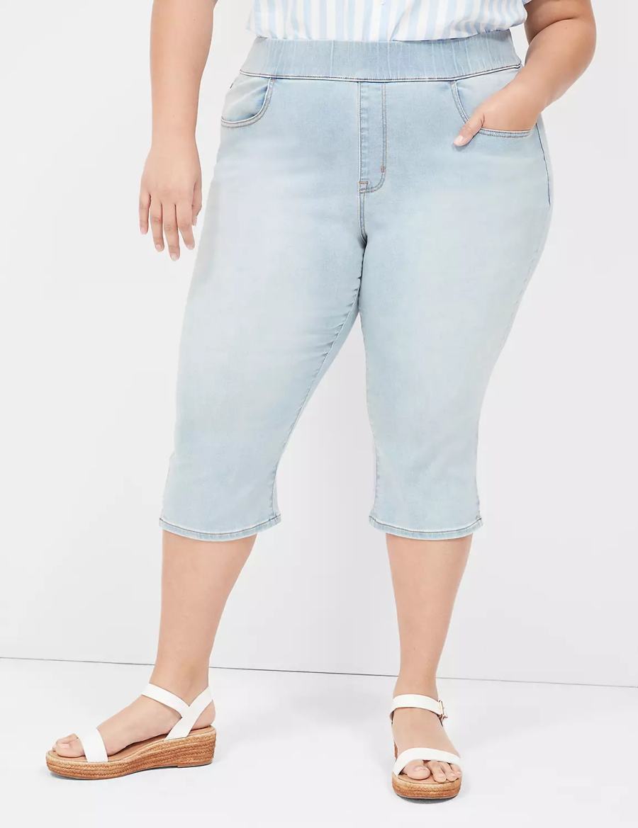 Lane Bryant Pull-On Fit High-Rise Pedal Women Jeggings Light Blue | GJL4141YJ