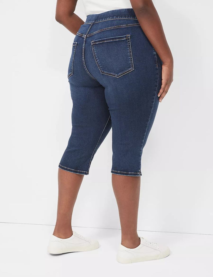 Lane Bryant Pull-On Fit High-Rise Pedal Women Jeggings Blue | OMT6128BM