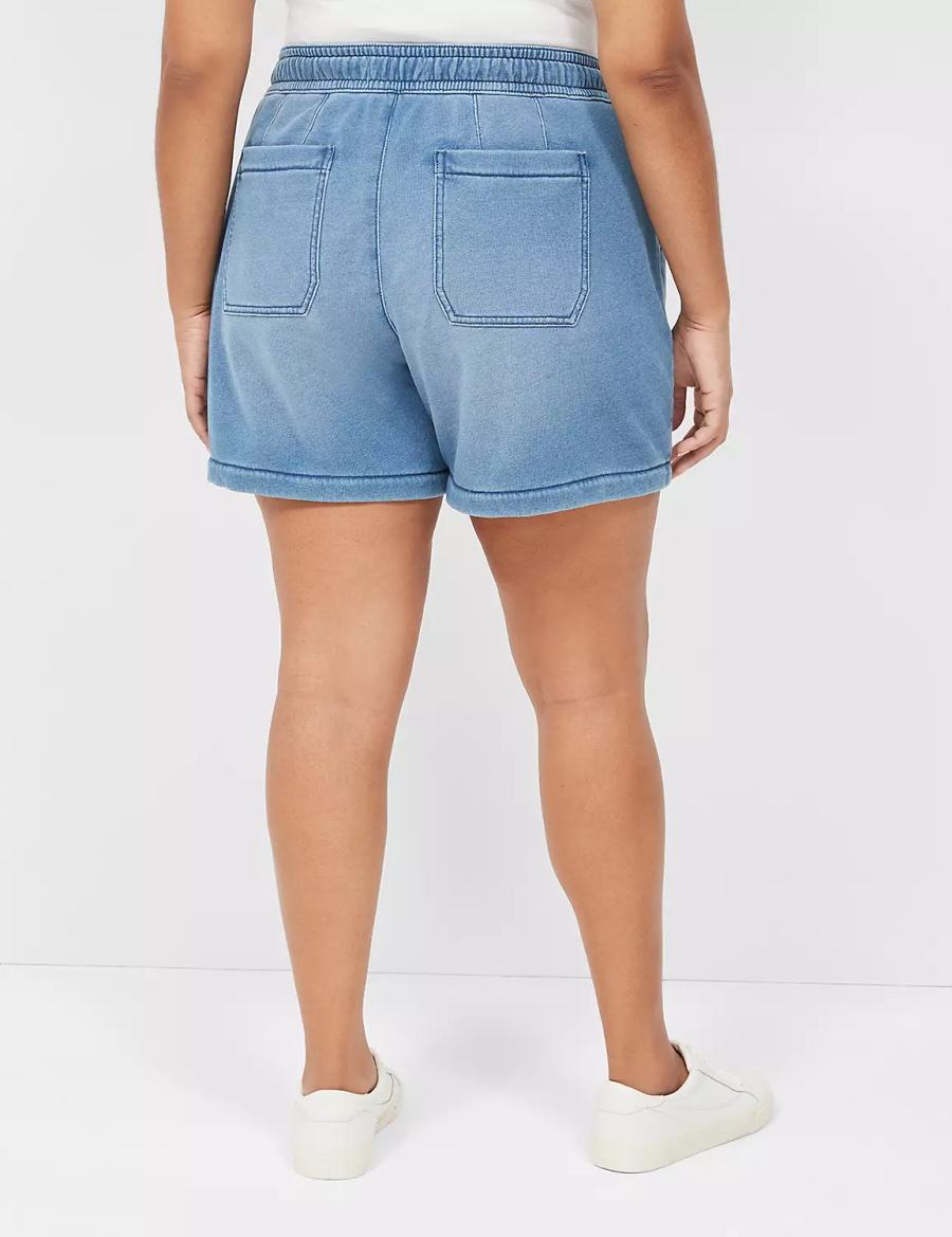 Lane Bryant Pull-On Fit Relaxed Knit Women Shorts Light Blue | RGB3321CZ