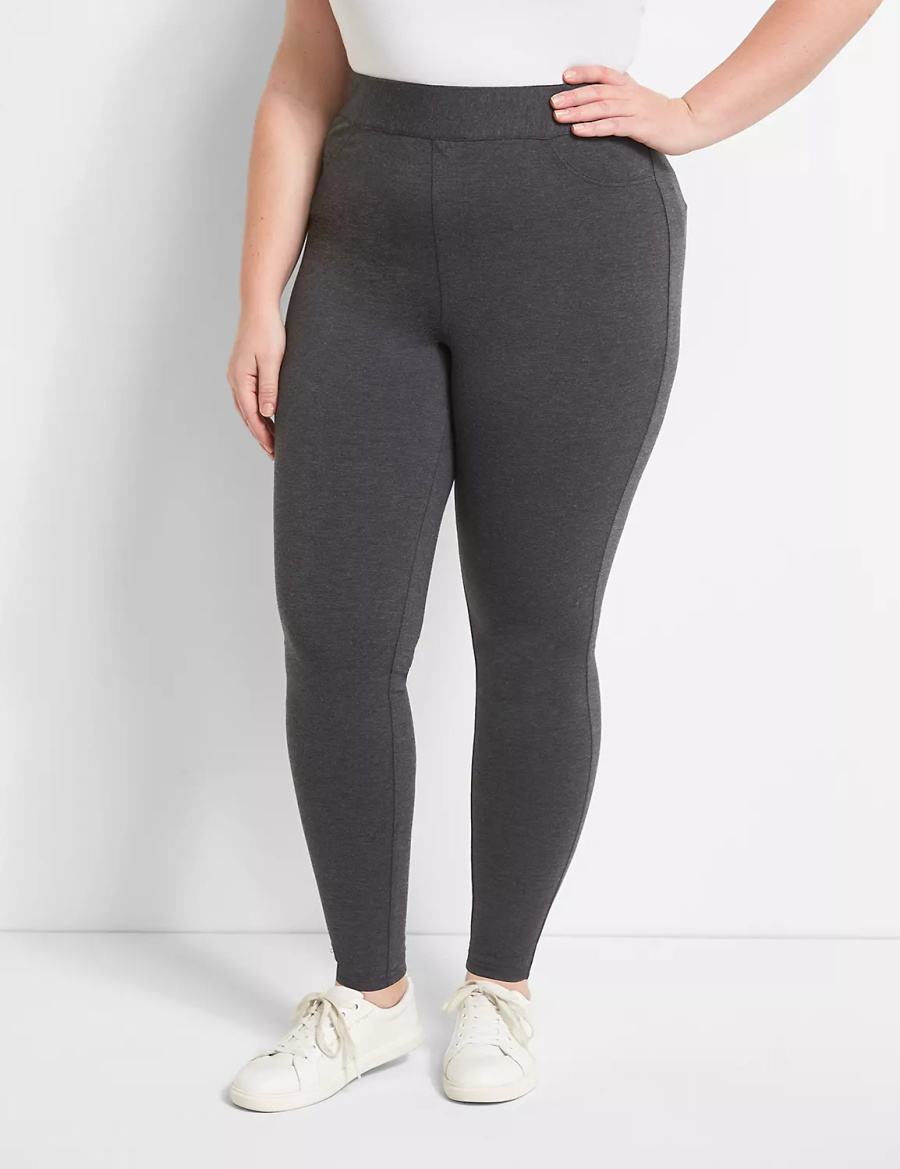 Lane Bryant Pull-On High-Rise Women Leggings Dark Grey | WRJ1775FK