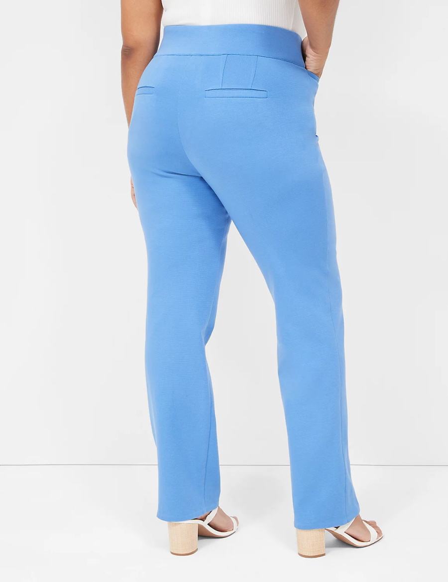 Lane Bryant Pull-On Ottoman Ponte Straight Leg Women Pants Blue | DPS773KV