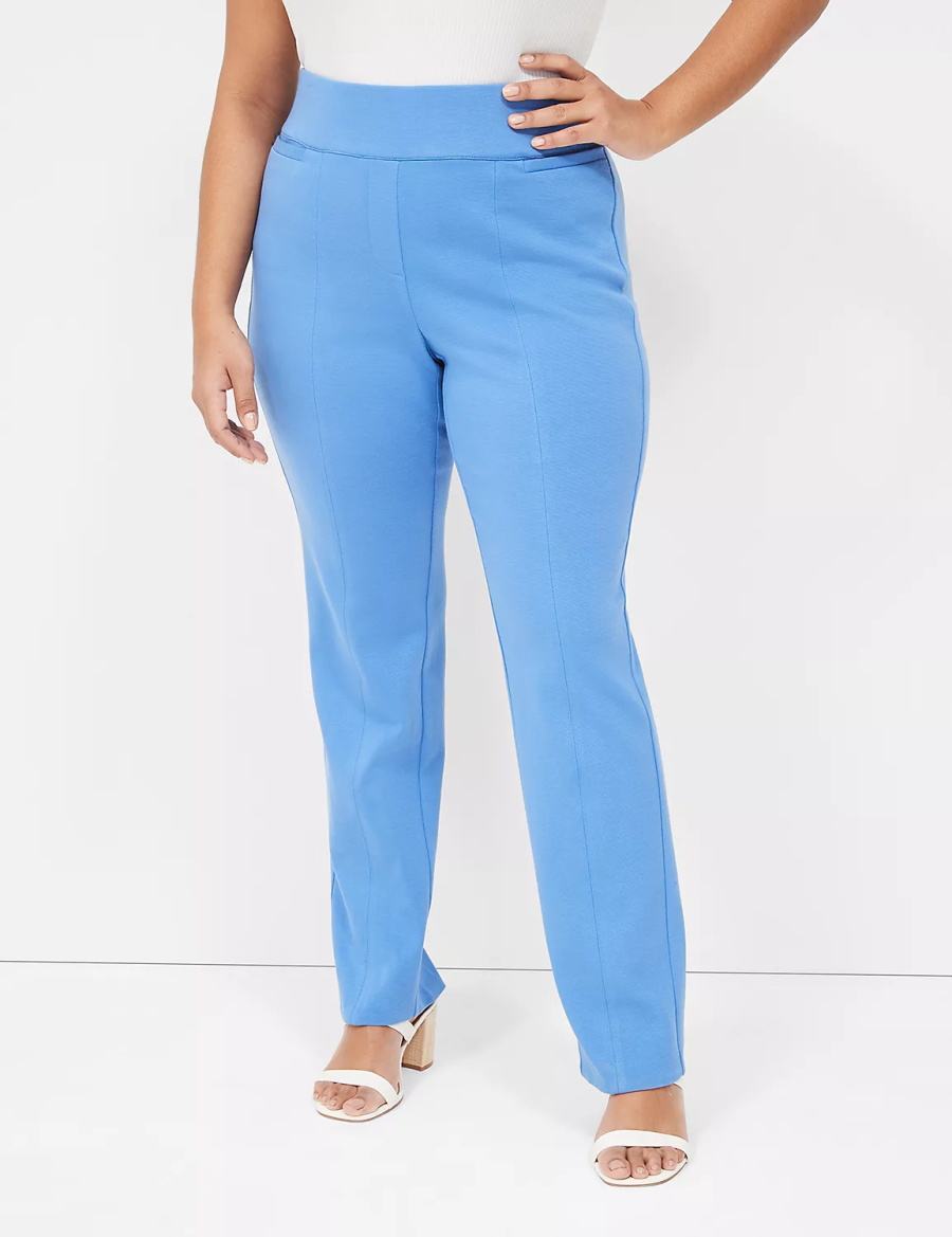 Lane Bryant Pull-On Ottoman Ponte Straight Leg Women Pants Blue | DPS773KV