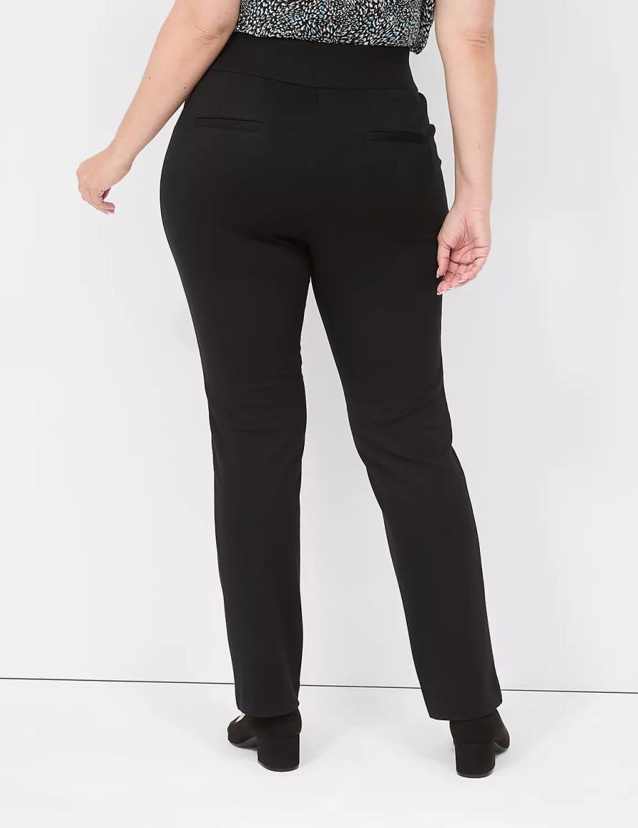 Lane Bryant Pull-On Ponte Straight Women Pants Black | MAY9180KT