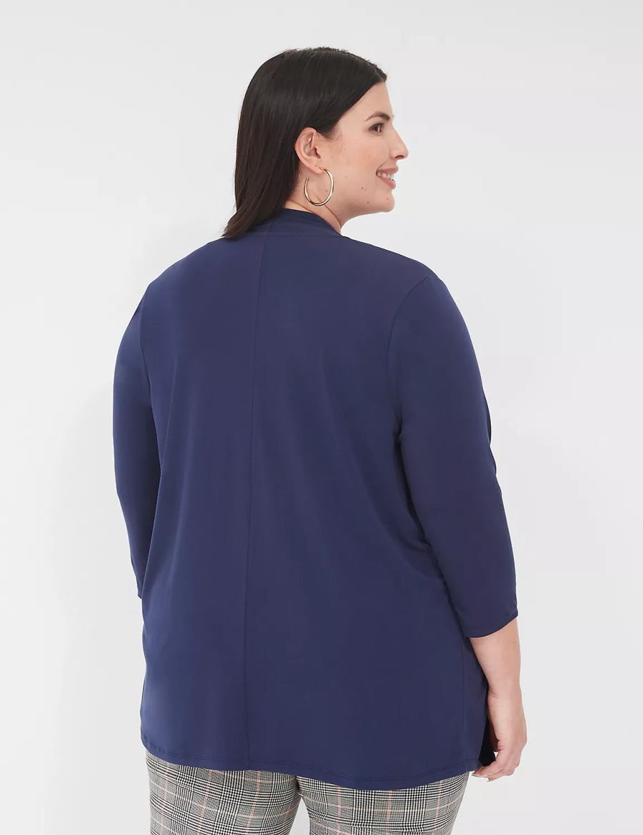 Lane Bryant Relaxed 3/4-Sleeve Overpiece Women Robe Blue | NWY2338SU