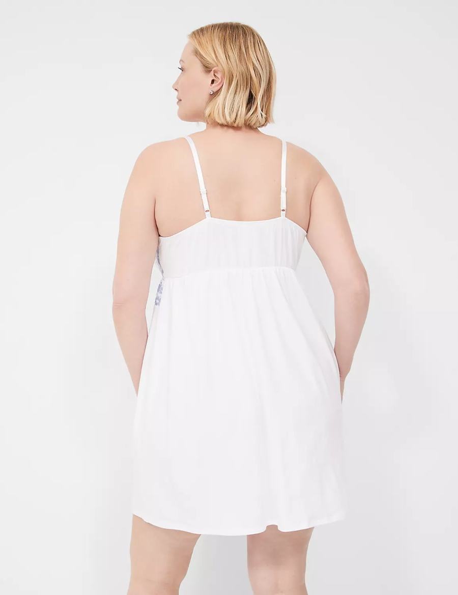 Lane Bryant Romance Lace Chemise Women Dress White | TKZ3028SY