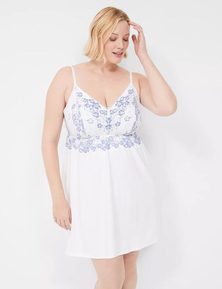 Lane Bryant Romance Lace Chemise Women Dress White | TKZ3028SY