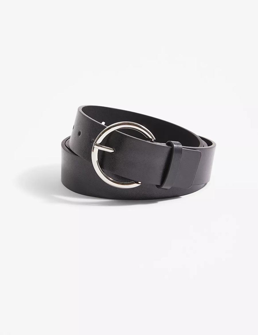 Lane Bryant Round Buckle Women Belts Black | AJM5924KE