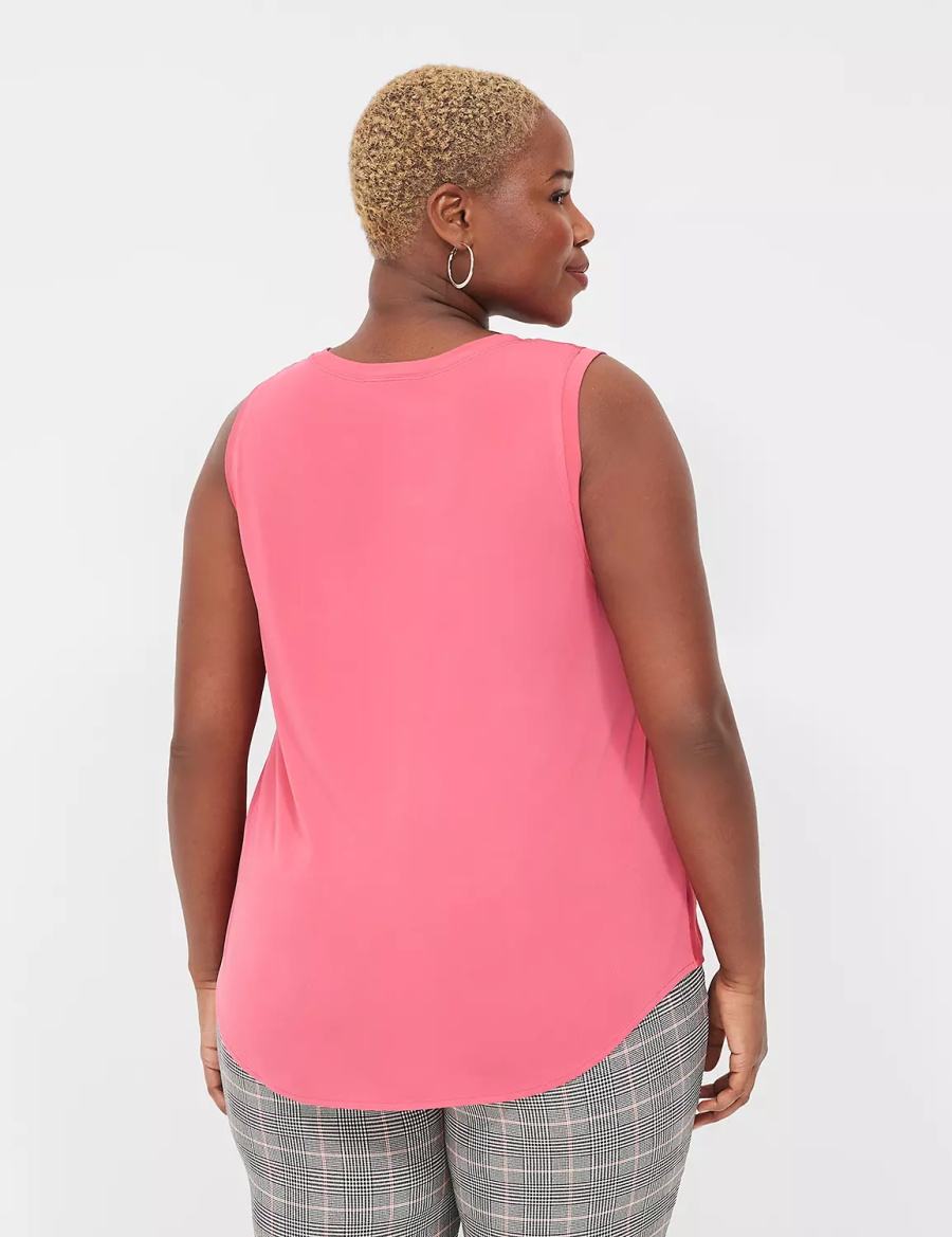 Lane Bryant Satin & Matte Jersey Women Tank Top Pink | XBB7963WX