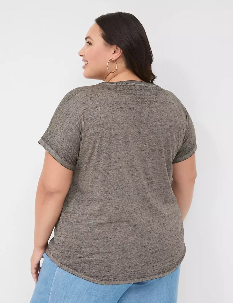 Lane Bryant Scoop-Neck Mickey Graphic Tee Women T Shirts Grey | ASH5480CS