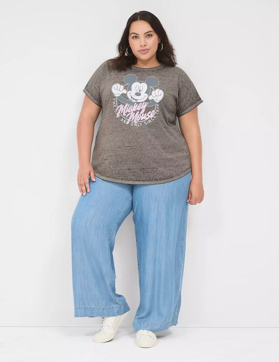 Lane Bryant Scoop-Neck Mickey Graphic Tee Women T Shirts Grey | ASH5480CS