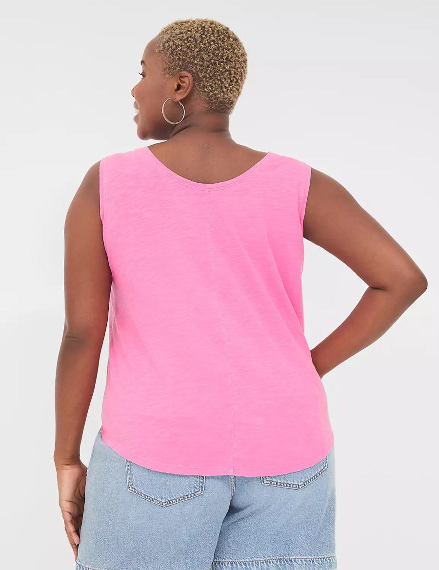 Lane Bryant Scoop-Neck Women Tank Top Pink | FRJ3289FB