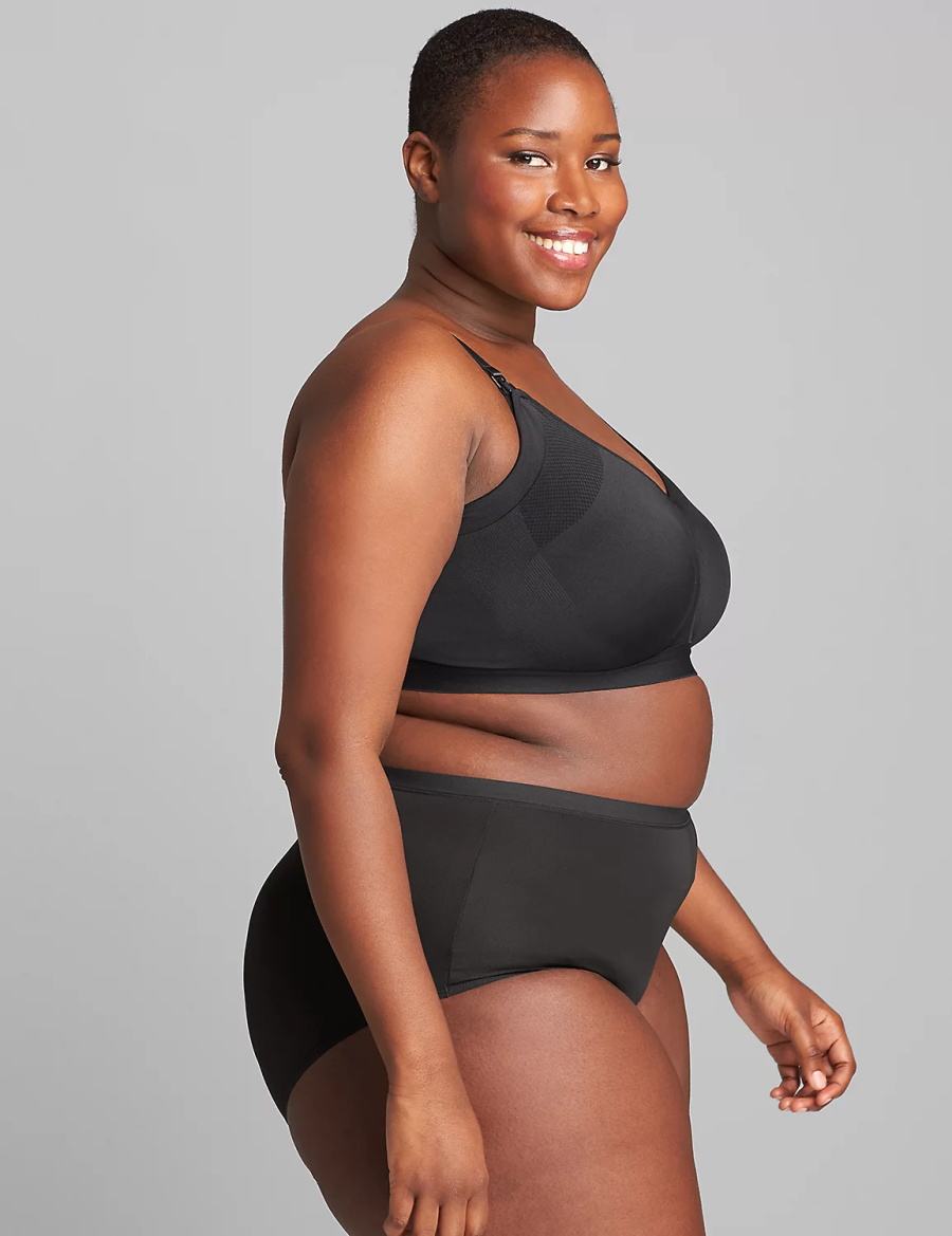 Lane Bryant Seamless Lightly Lined Nursing Women Bralettes Black | WYK6141AI