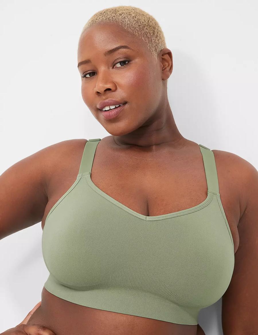 Lane Bryant Seamless Strappy-Back Women Bralettes Green | OSG5942PI