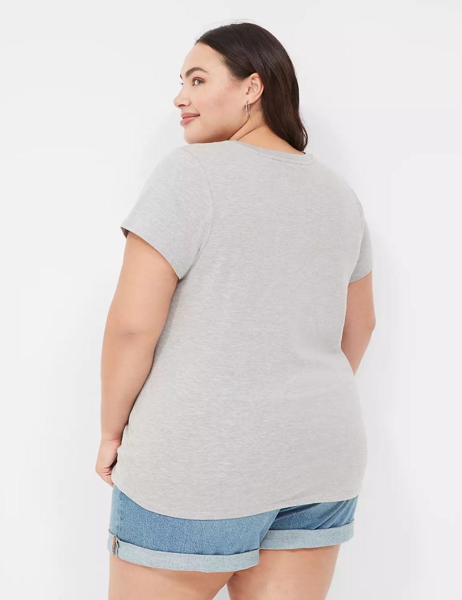 Lane Bryant See Good In All Things Graphic Tee Women T Shirts Grey | JUV8223AA