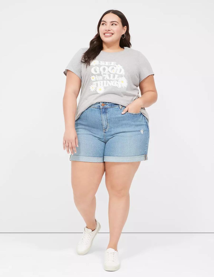 Lane Bryant See Good In All Things Graphic Tee Women T Shirts Grey | JUV8223AA