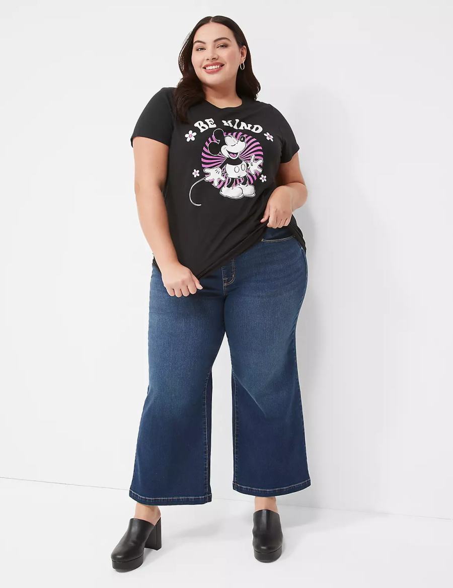 Lane Bryant Seven7 Pull-On Weekender Cropped With Embellished Pockets Women Jeans Dark Blue | XMW2131HU