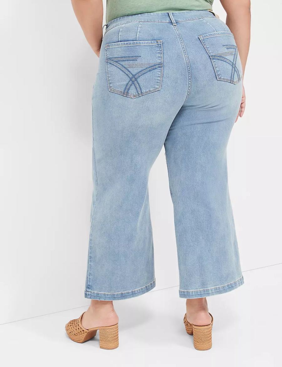 Lane Bryant Seven7 Pull-On Weekender Cropped Women Jeans Blue | AUA1024SP