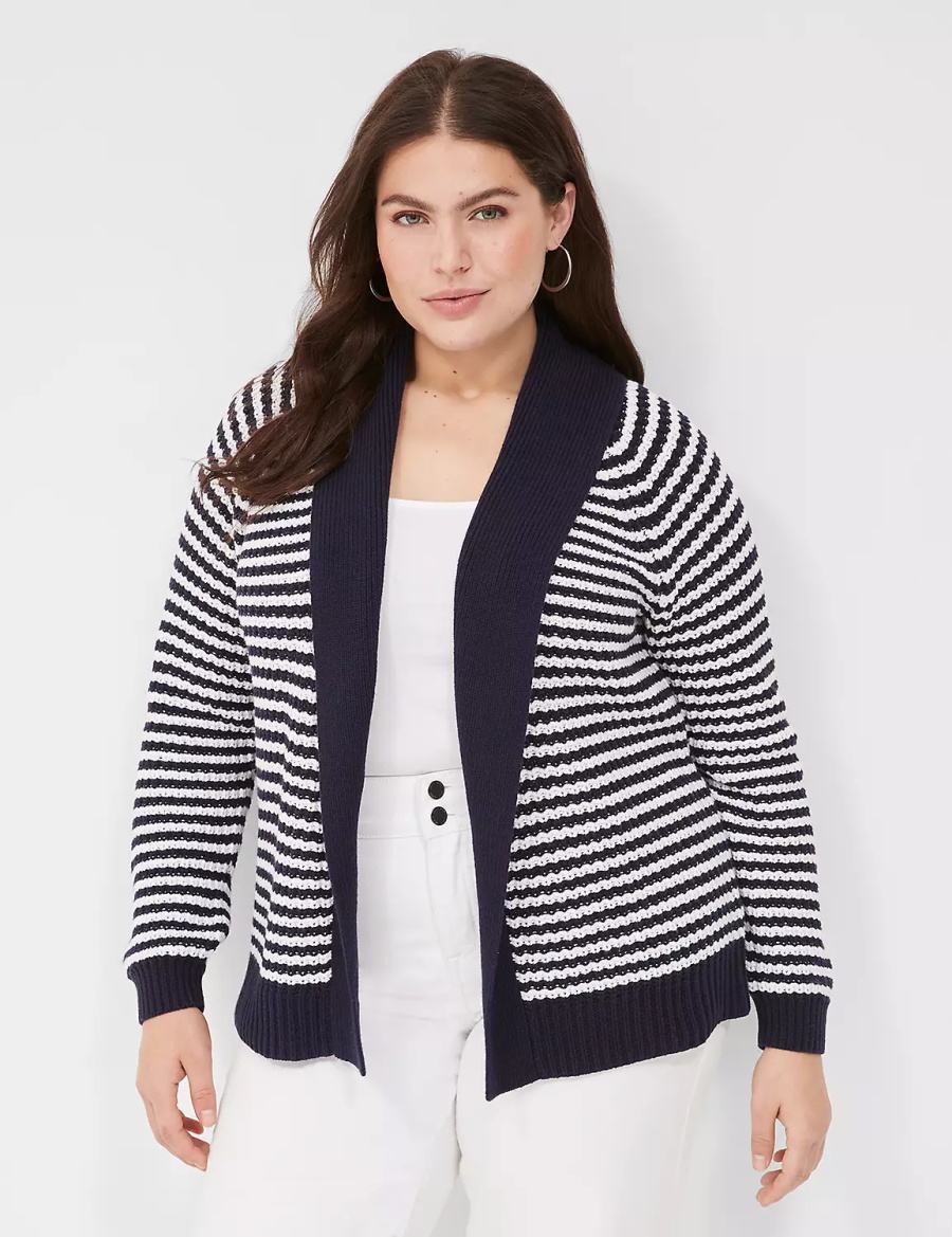 Lane Bryant Shawl Collar Women Cardigan Navy | GTW7229NK