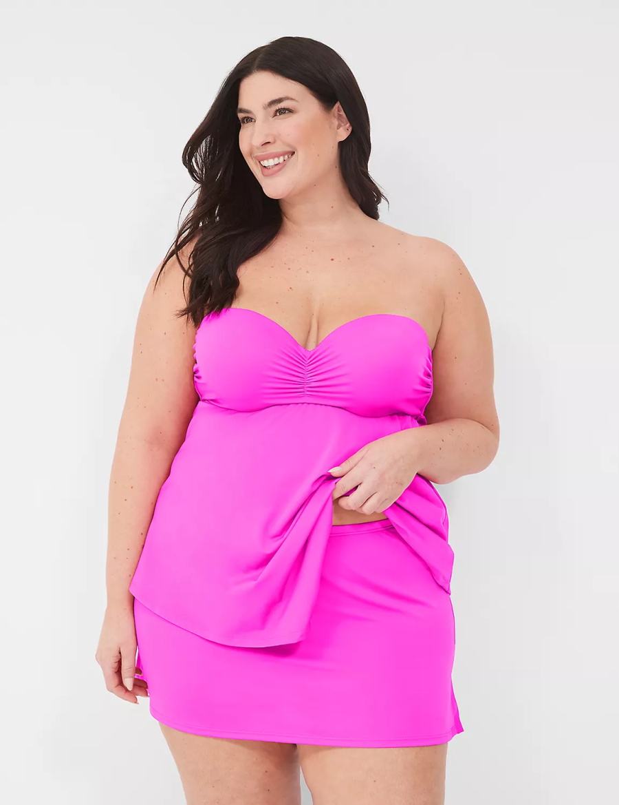 Lane Bryant Side Slit Swim Women Skirts Pink | JJO3962BI