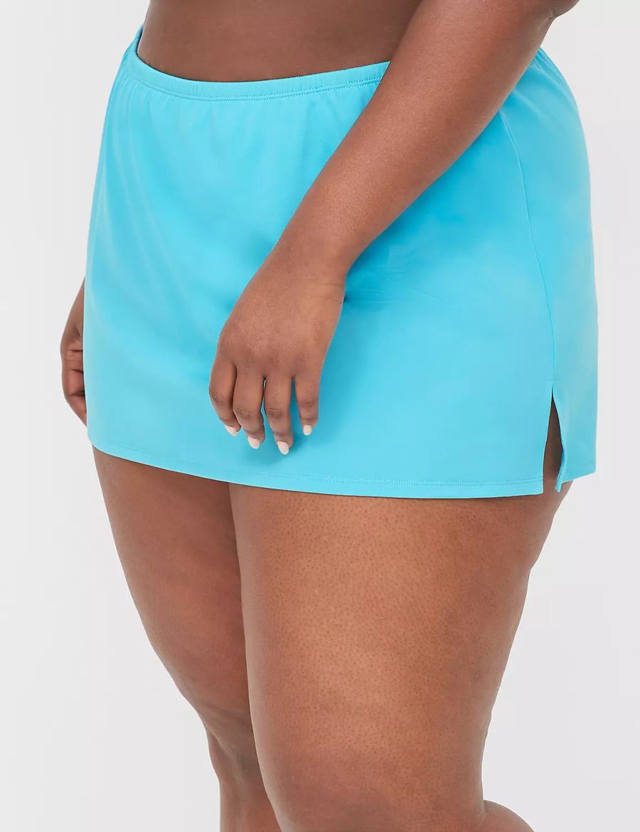 Lane Bryant Side Slit Swim Women Skirts Blue | XCT4383MR