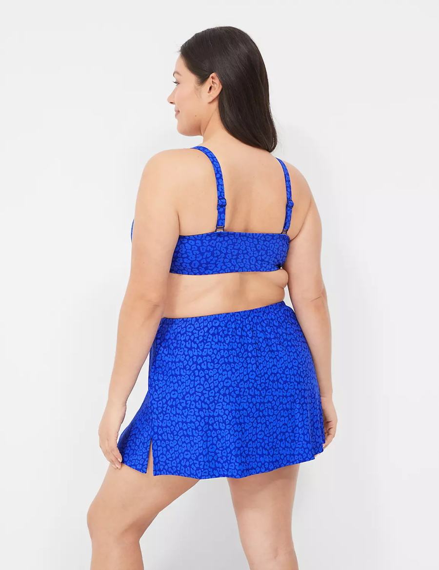 Lane Bryant Side Slit Swim Women Skirts Blue | BZF6262AP