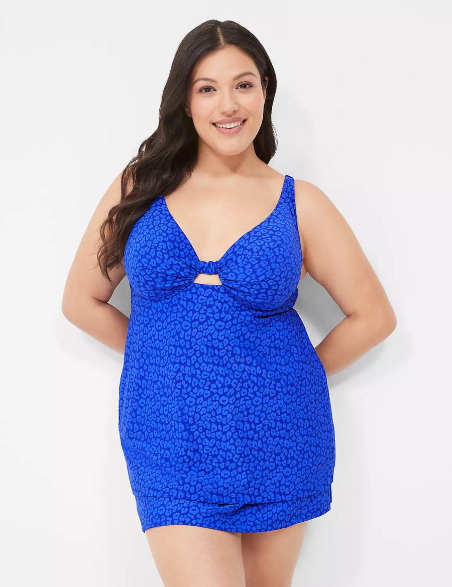 Lane Bryant Side Slit Swim Women Skirts Blue | BZF6262AP