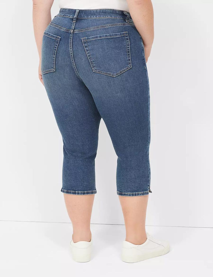 Lane Bryant Signature Fit High-Rise Pedal Women Jeans Dark Blue | ANS8352RZ