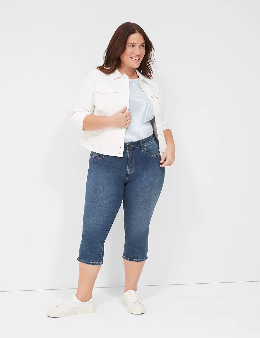 Lane Bryant Signature Fit High-Rise Pedal Women Jeans Dark Blue | ANS8352RZ