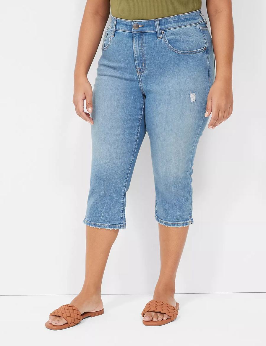 Lane Bryant Signature Fit High-Rise Pedal Women Jeans Blue | YYQ6739AP