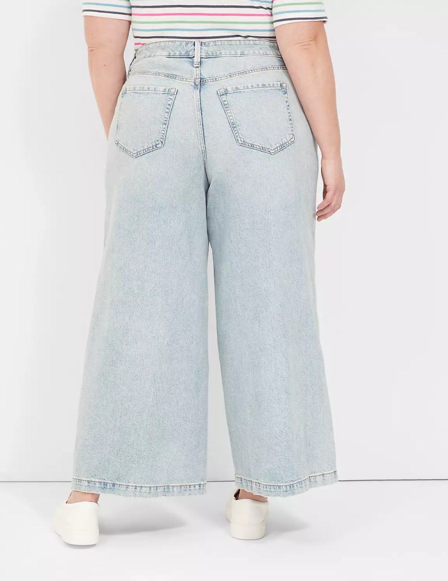 Lane Bryant Signature Fit High-Rise Ultra Wide Leg Women Jeans Light Blue | GDD38HP