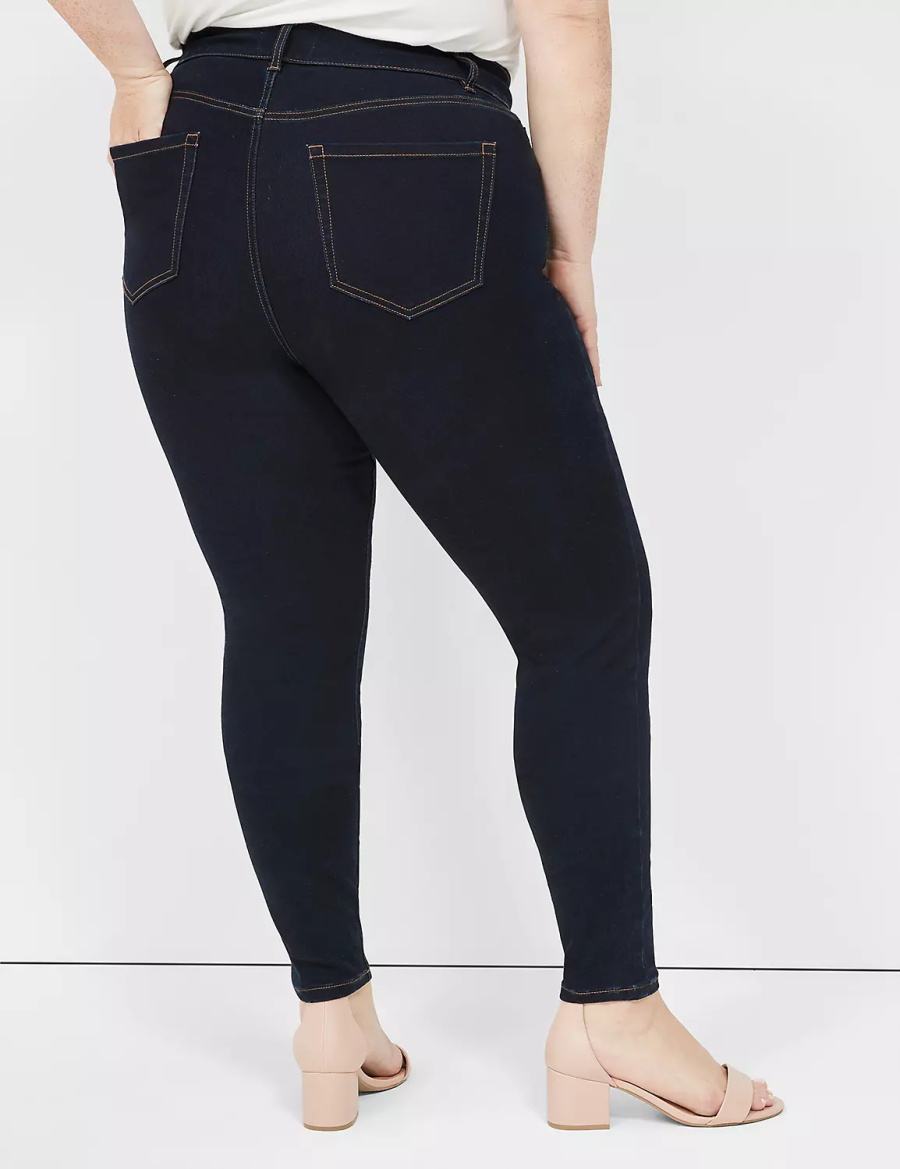 Lane Bryant Signature Fit Sateen Skinny Women Jeans Dark Blue | MAM9646XF