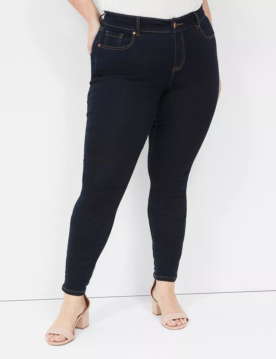 Lane Bryant Signature Fit Sateen Skinny Women Jeans Dark Blue | MAM9646XF