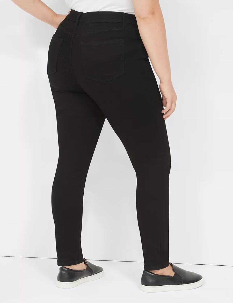 Lane Bryant Signature Fit Sateen Skinny Women Jeans Black | LRM1549UZ