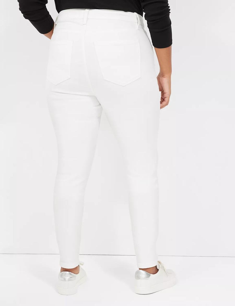 Lane Bryant Signature Fit White Skinny Women Jeans White | IRR9647ZV