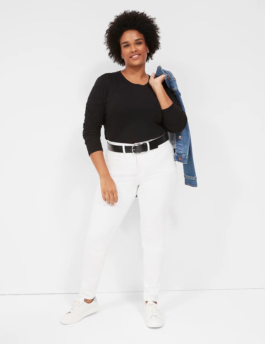 Lane Bryant Signature Fit White Skinny Women Jeans White | IRR9647ZV