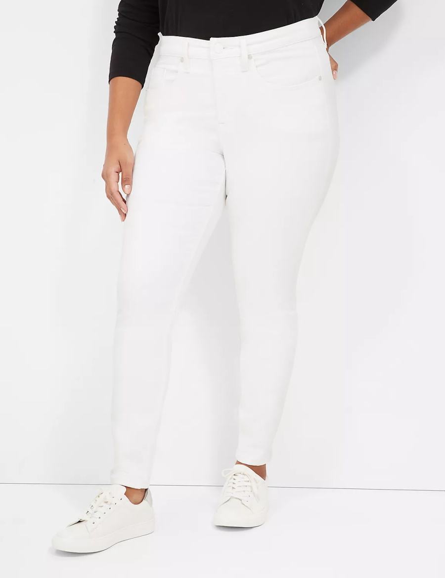 Lane Bryant Signature Fit White Skinny Women Jeans White | IRR9647ZV