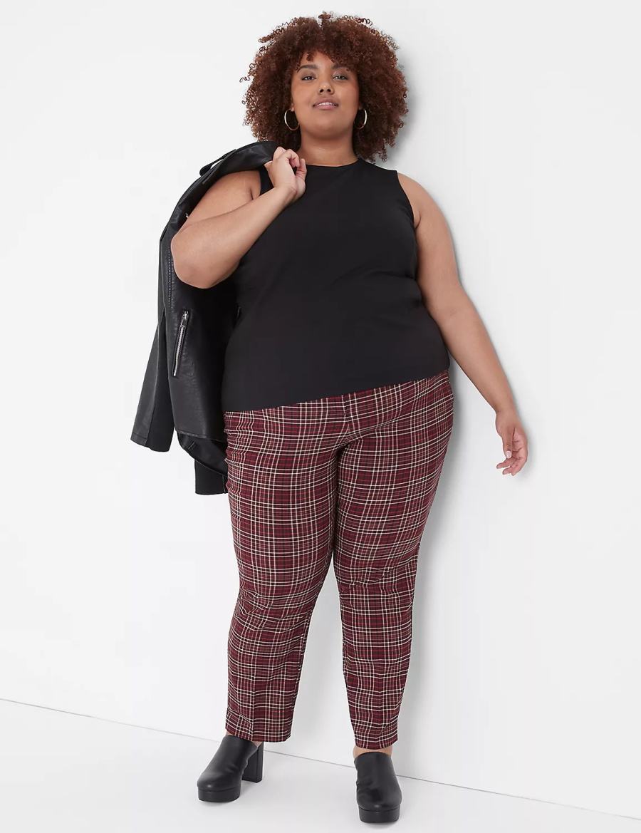 Lane Bryant Slim Ankle 4-Season Women Pants Red | WDU421ZS