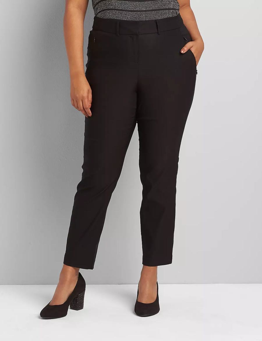 Lane Bryant Slim Ankle 4-Season Women Pants Black | HYV212WJ