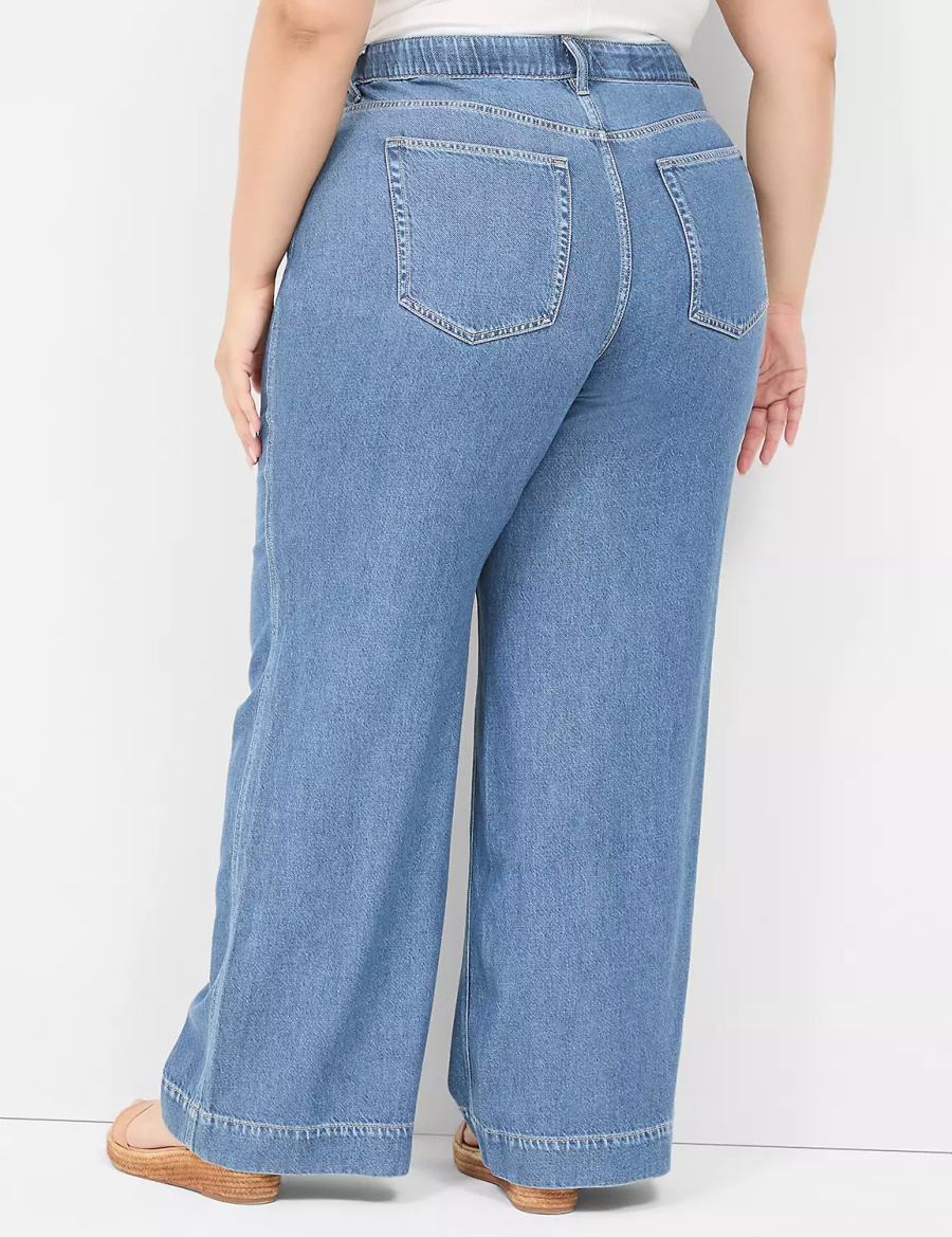 Lane Bryant Slim Wide Leg Women Jeans Blue | TAN4041JI