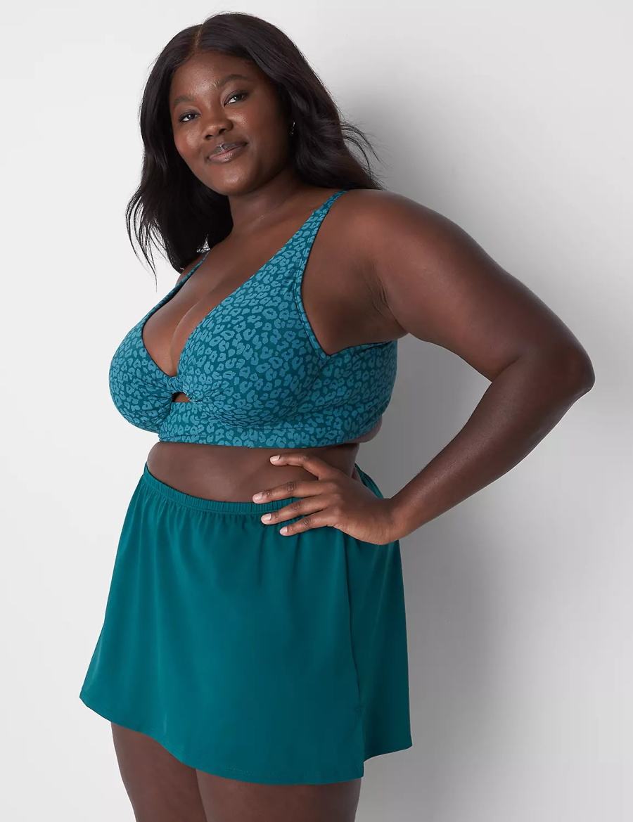 Lane Bryant Slitted Swim Women Skirts Blue | SLO9891HH