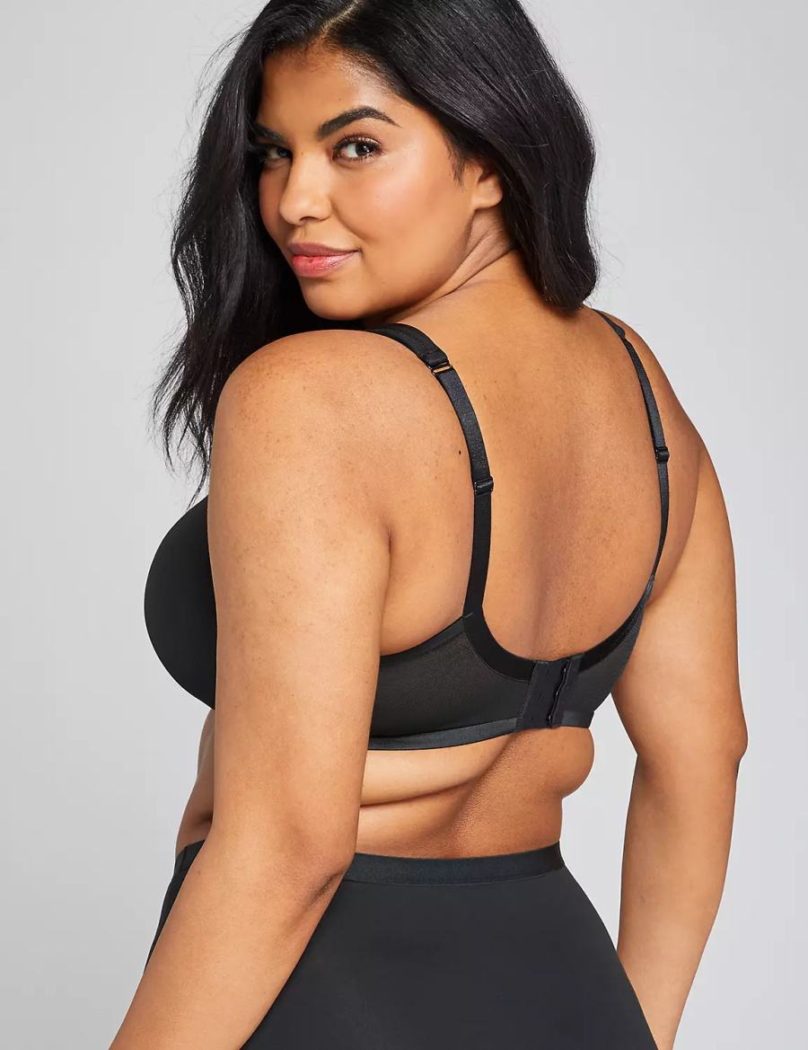 Lane Bryant Smooth Lightly Lined Full Coverage Women Bralettes Black | HOJ8657CK