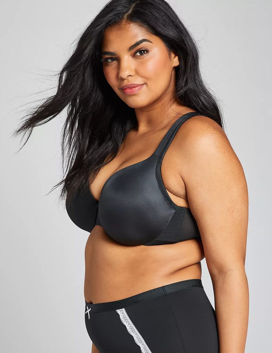 Lane Bryant Smooth Lightly Lined Full Coverage Women Bralettes Black | HOJ8657CK