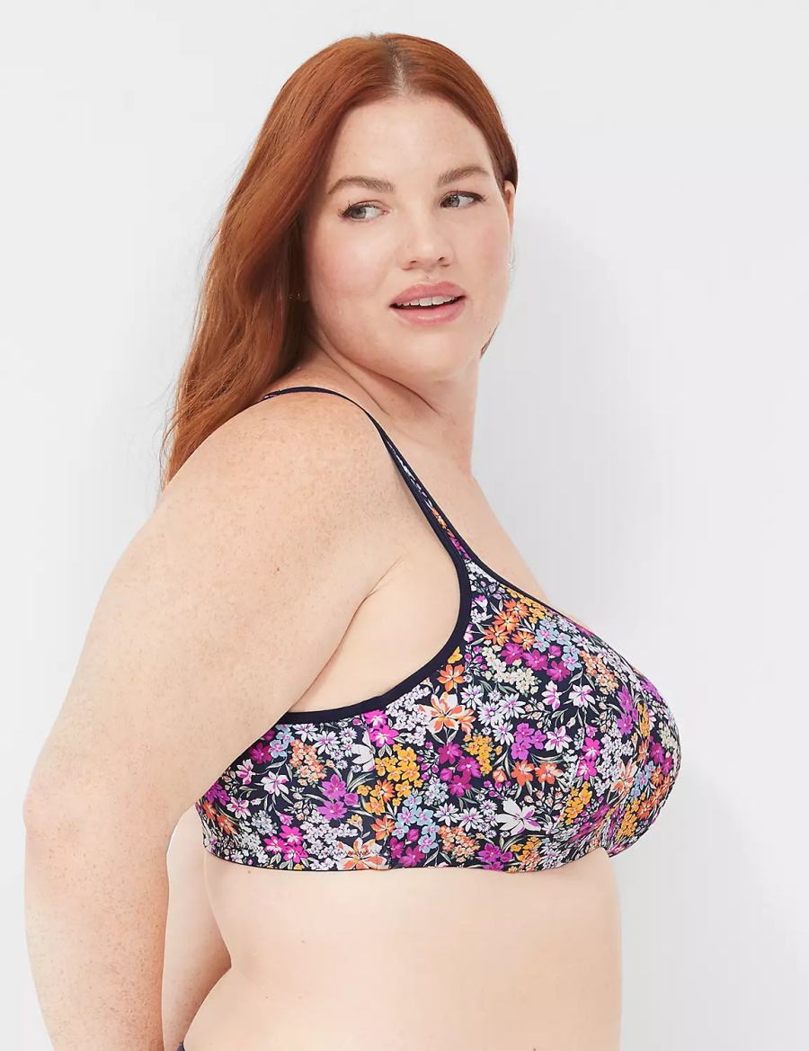 Lane Bryant Smooth Lightly Lined Women Balconette Bra Blue | TKN191IE