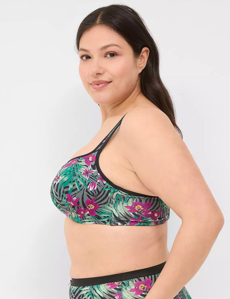 Lane Bryant Smooth Lightly Lined Women Balconette Bra Green Multicolor | ULQ7449LN