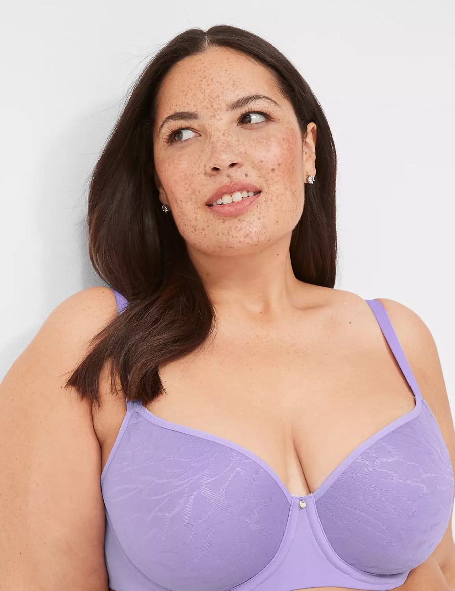 Lane Bryant Spacer Lightly Lined Women Balconette Bra Purple | NCV1991CI